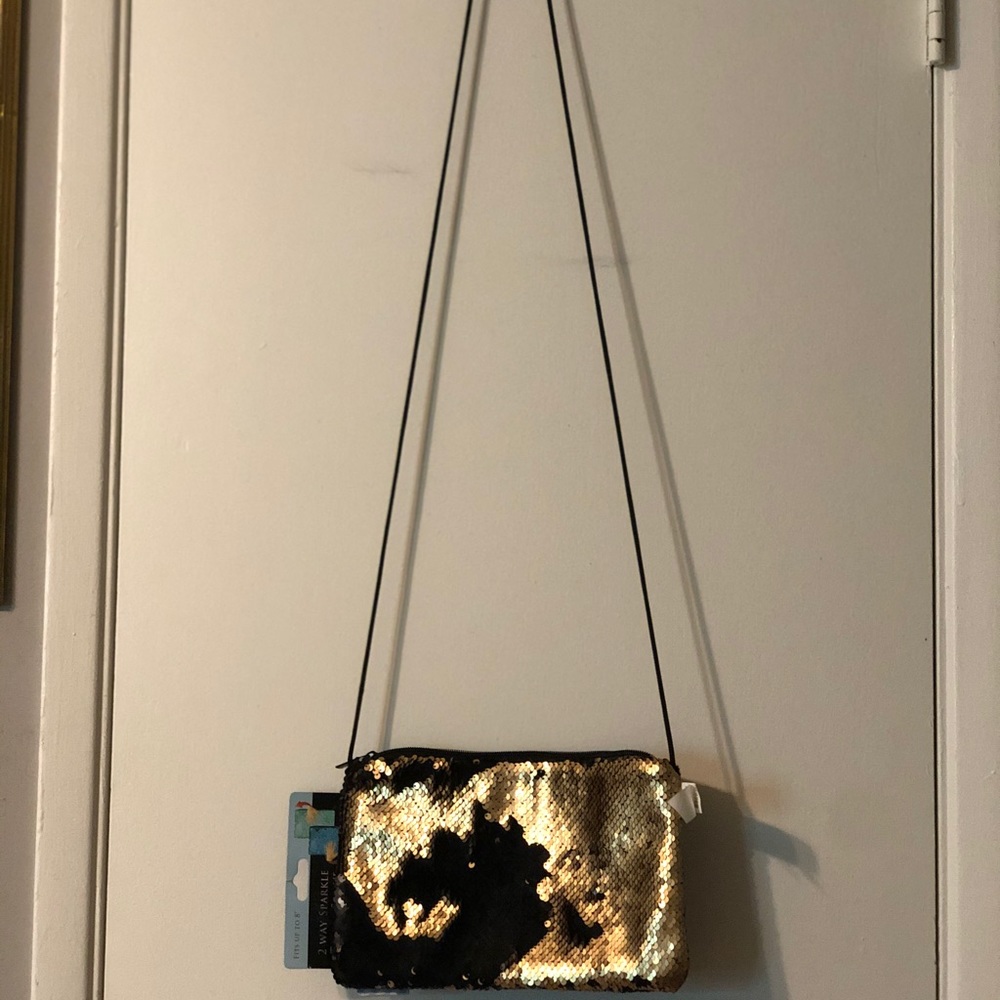 Two way sequin crossbody purse